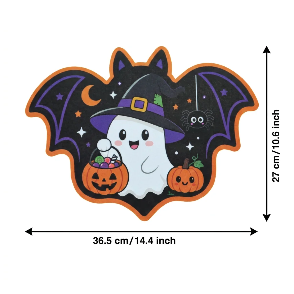 12/24pcs bat shaped Halloween paper placemats, holiday table disposable decorative mats, suitable for Halloween parties