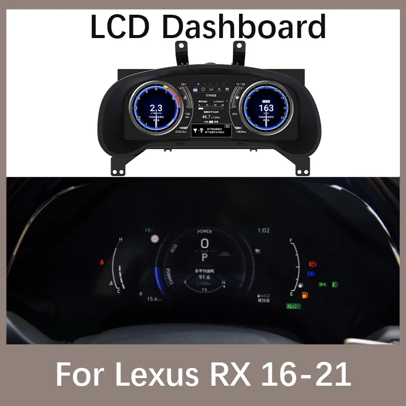 For Lexus RX RX300 RX330 RX350 RX400 RX450h 2008 - 2021 Linux Car LCD Dashboard Digital Cluster Instrument Virtual Cockpit Panel