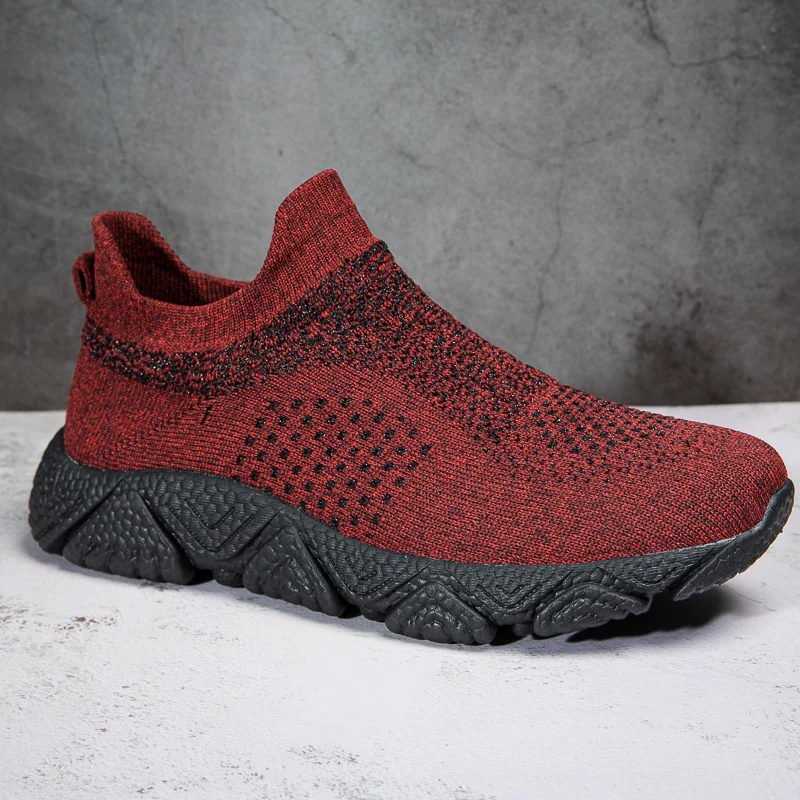 

HKDQ, мужские повседневные кроссовки большого размера 39–45, легкая мужская спортивная обувь с дышащей сеткой на толстой подошве, нескользящие носки на платформе