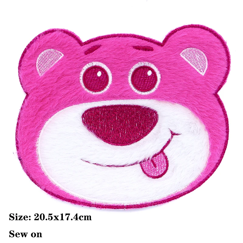 Disney Lotso Cute Bear Icon Embroidery Applique Patches For Clothing DIY Sew on Patch on the stickers