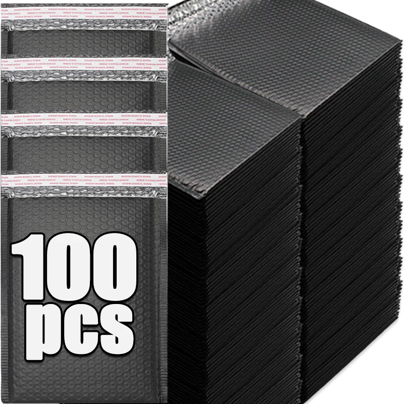 

1/100 шт. розовые полиэтиленовые почтовые конверты с пузырьками, мягкие конверты, самозапечатывающиеся мягкие конверты, подарочные пакеты, черные упаковочные конверты, сумки для книг