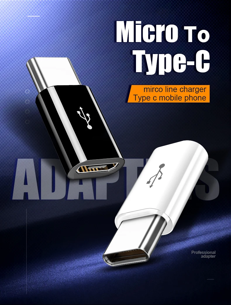 2/3Pcs Micro USB Female To Type C Male Adapter Converter Micro-B To USB-C Connector Charging Cable Adapter Phone Accessories