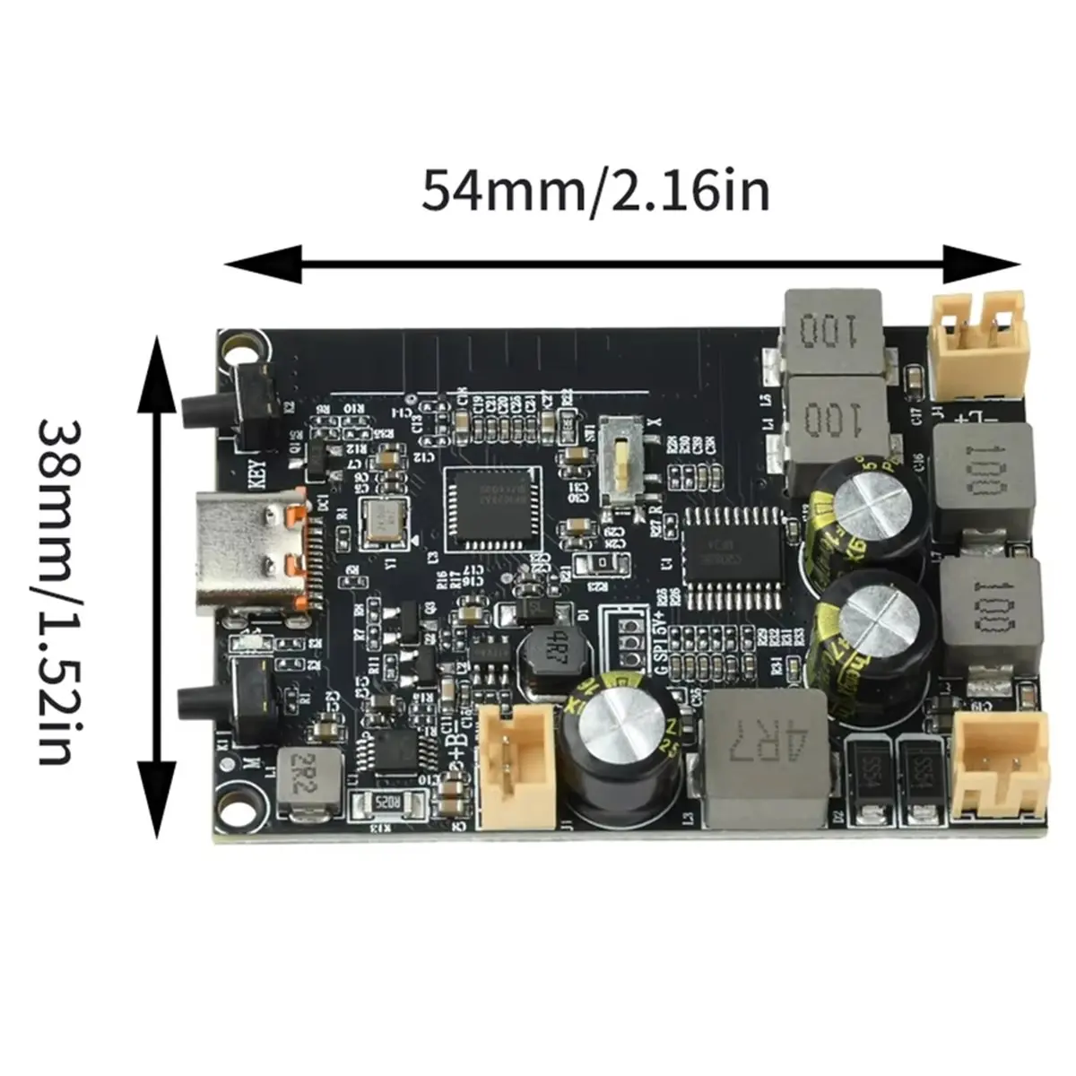 Module amplificateur Bluetooth A72Z DC 5V 2x10W à double canal avec algorithme d'amélioration, carte amplificateur BT DC 5V Type C