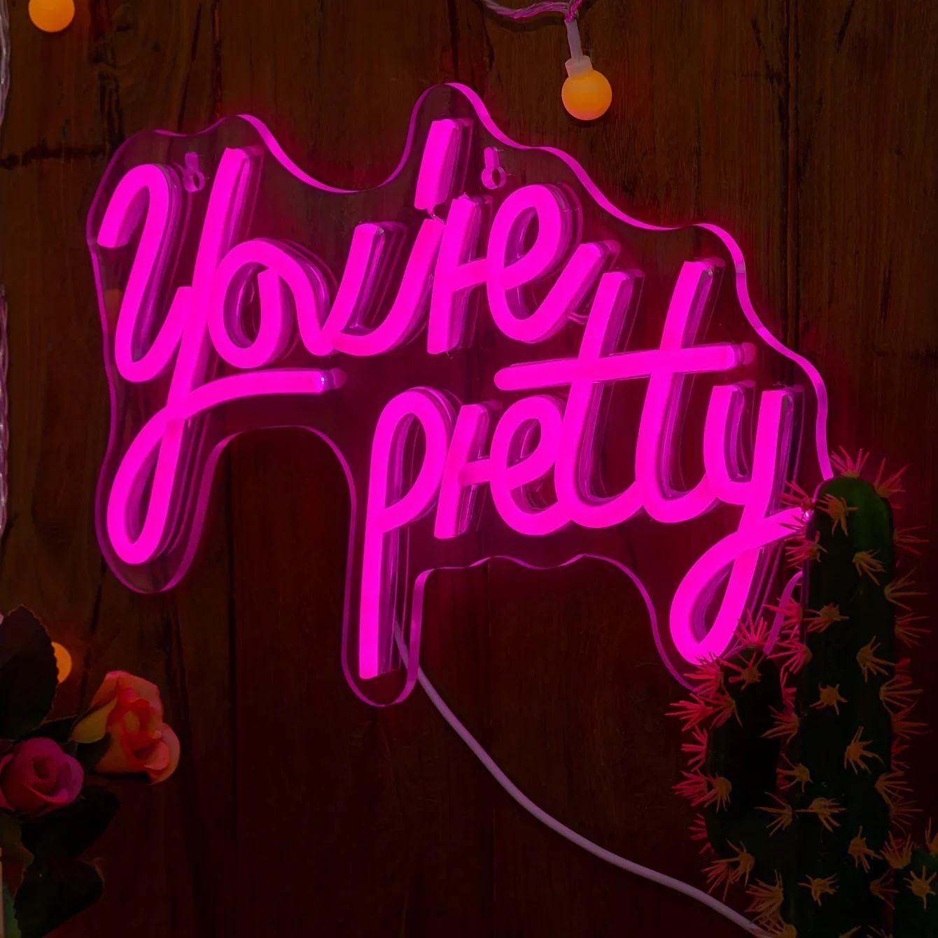 You're Pretty Neon Sign USB Powered Ideal for Wall Decor in Bedrooms or As A Charming Addition To Bachelorette Parties