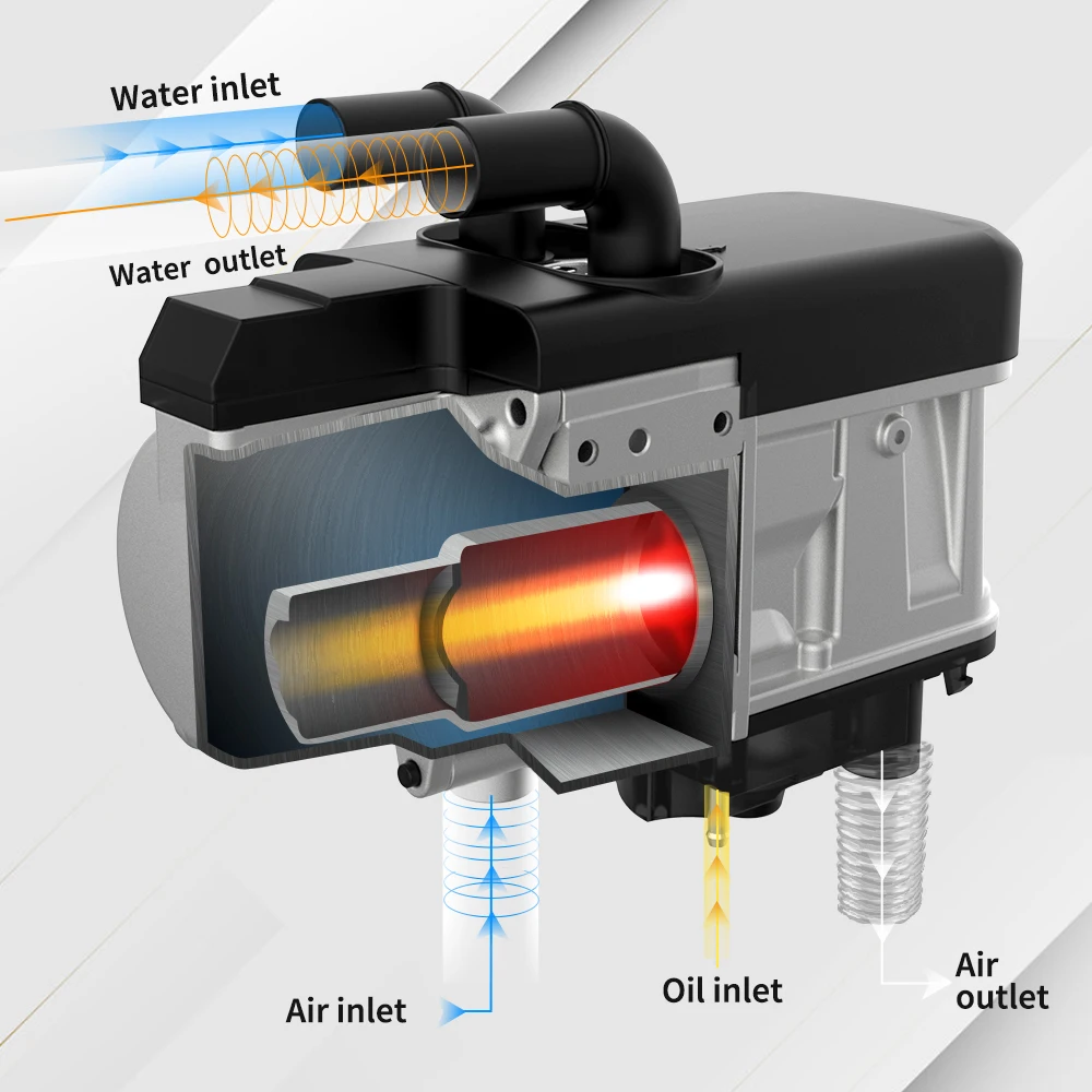 FDIK 12V 5KW Water Heater Plumbing With LCD Control similar Websato Eberspacher diesel&gasoline Parking Heater