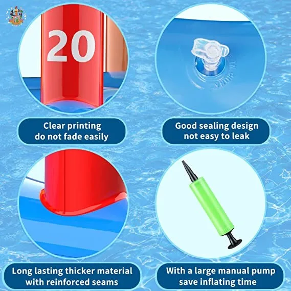 2025 2in1 حوض سباحة قابل للنفخ يطفو على كرة السلة، ألعاب حمام السباحة للعائلة، لعبة مائية بجانب حمام السباحة للحفلات الخارجية