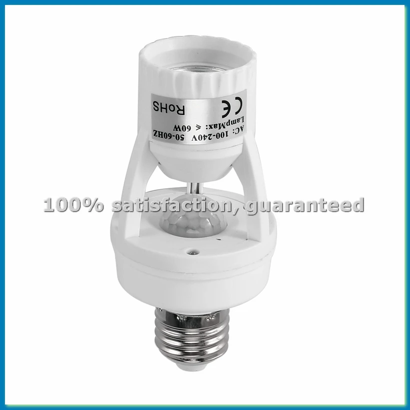 AC 110-220V 360 Degrees Pir Induction Motion Sensor IR Infrared Human E27 Plug Socket Switch Base Led Bulb Lamp Holder-SPMI