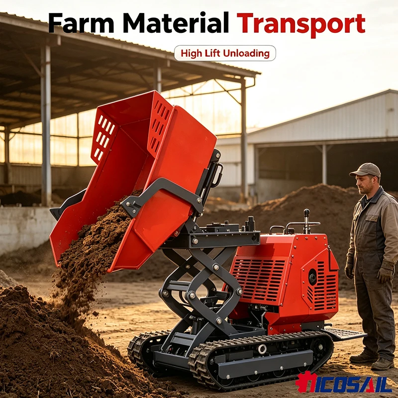 

Mini Tracked Dumper 1000kg Hydraulic Dump Carrier Machine for Landscaping Construction
