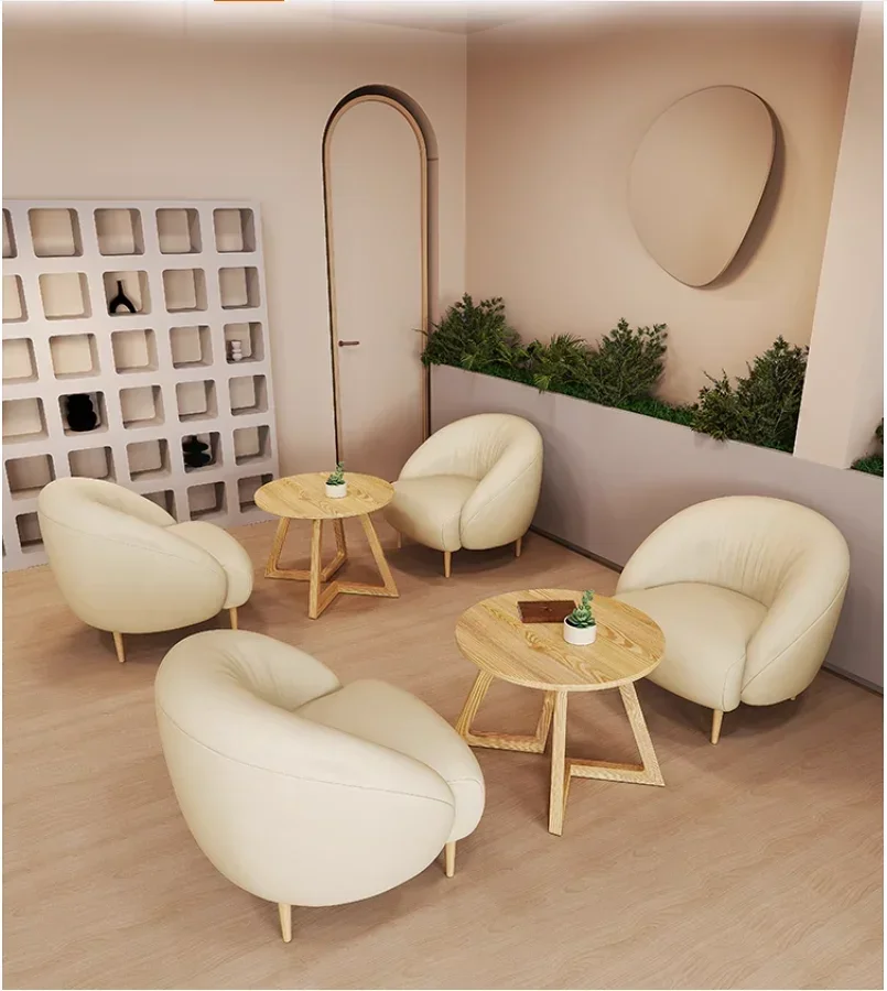 Leisure negotiation coffee shop milk tea shop Qing bar dessert shop book bar lounge area reception sofa table and chair combinat