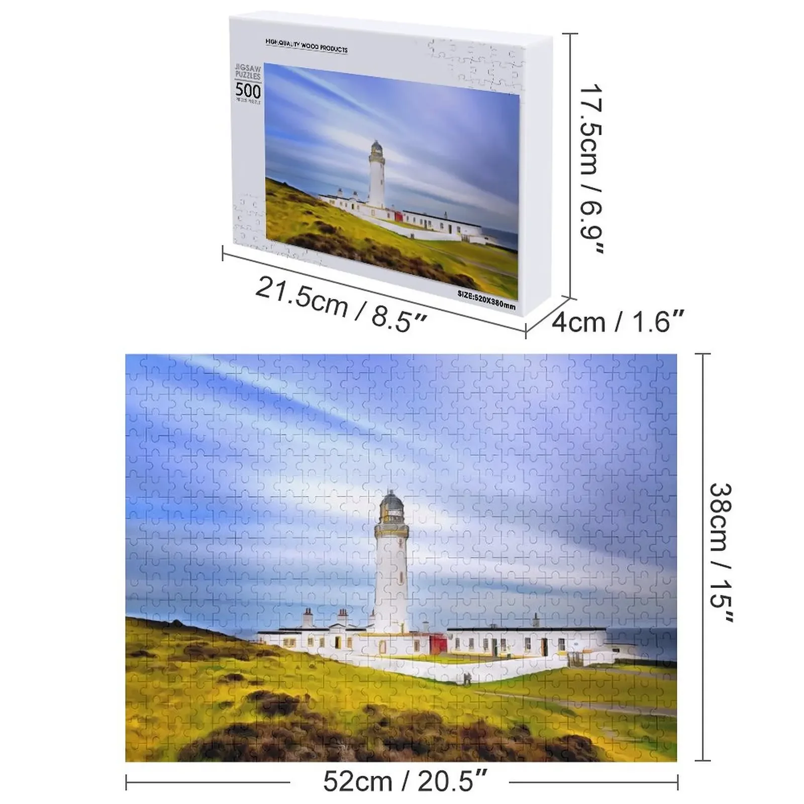 ガロウェイ島灯台（絵画）ジグソーパズル 赤ちゃんのおもちゃ 大人用木製ジグソー 子供用ジグソーパズル
