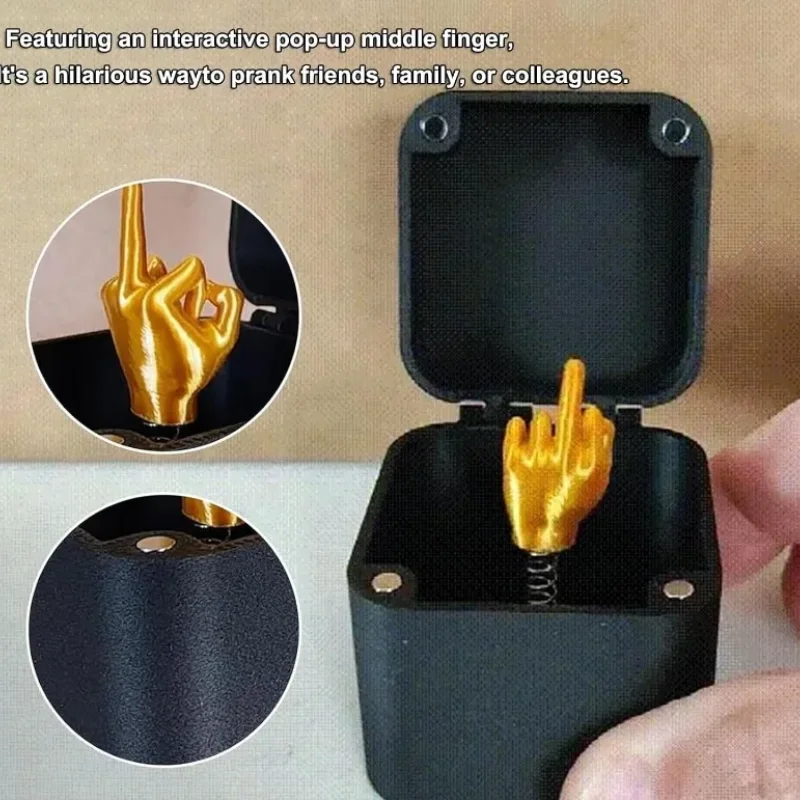 Middle Finger in A Box, Surprise Spoof Prank Gag Gifts for Men,White Elephant Gifts for Adults,Valentine's Day Gift for Women