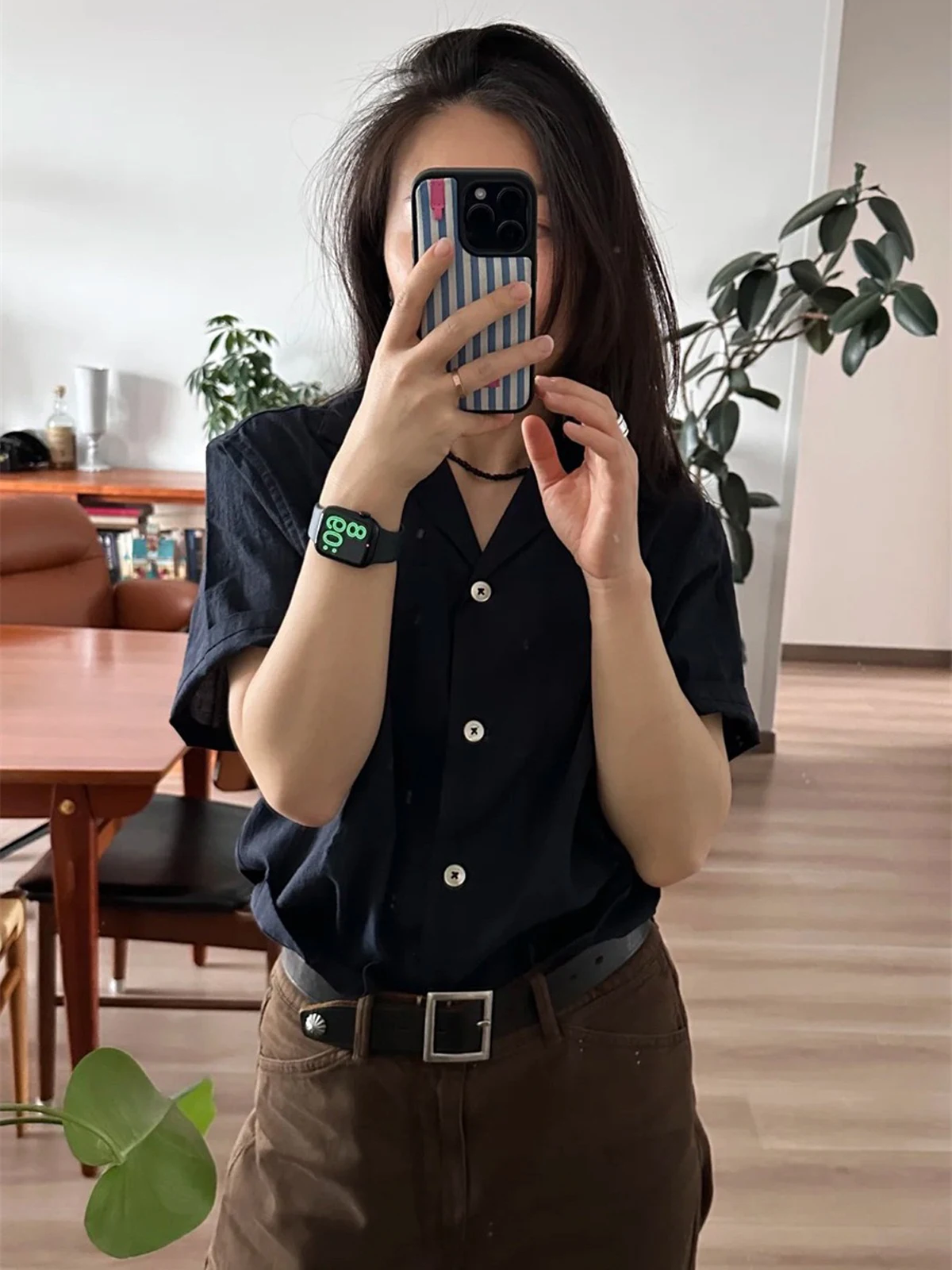 

Urbanic30 Retro Lazy Casual Collar Pure Color Linen Cotton ort Sve Women's irt Summer Loose Fit Street Sle Summer 2025