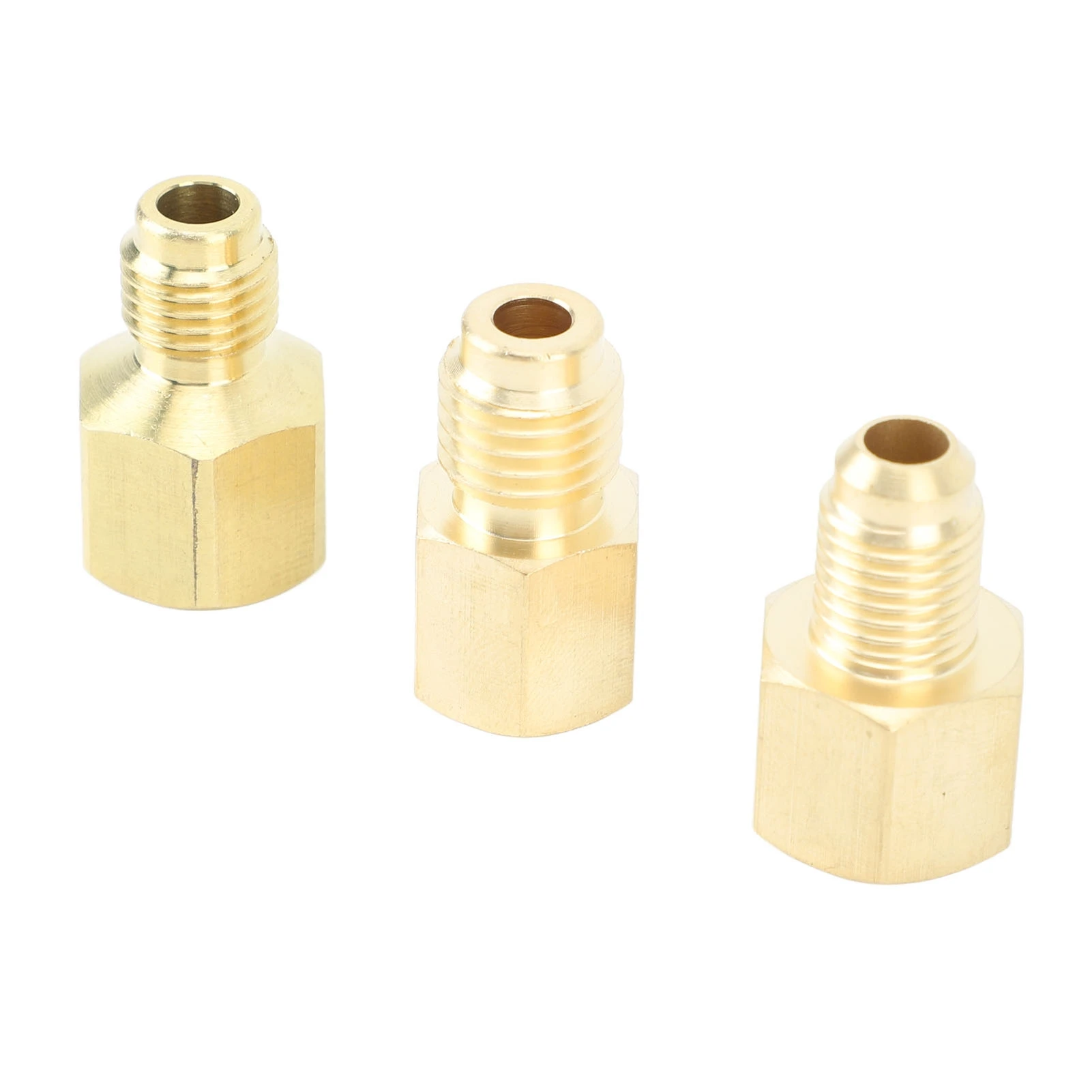 3pcs Air Conditioner Vacuum Adapter Durable Brass Portable Charging Port for Home Appliances HVAC Systems & Parts