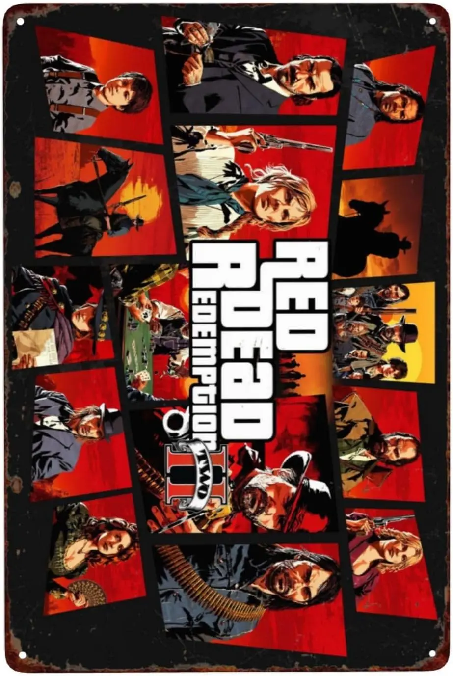 Cartoon Game RDR2 Metal Tin Sign RDR 2 Room Wall Decortions Iron Poster For Cave Bedroom Cafe Bar