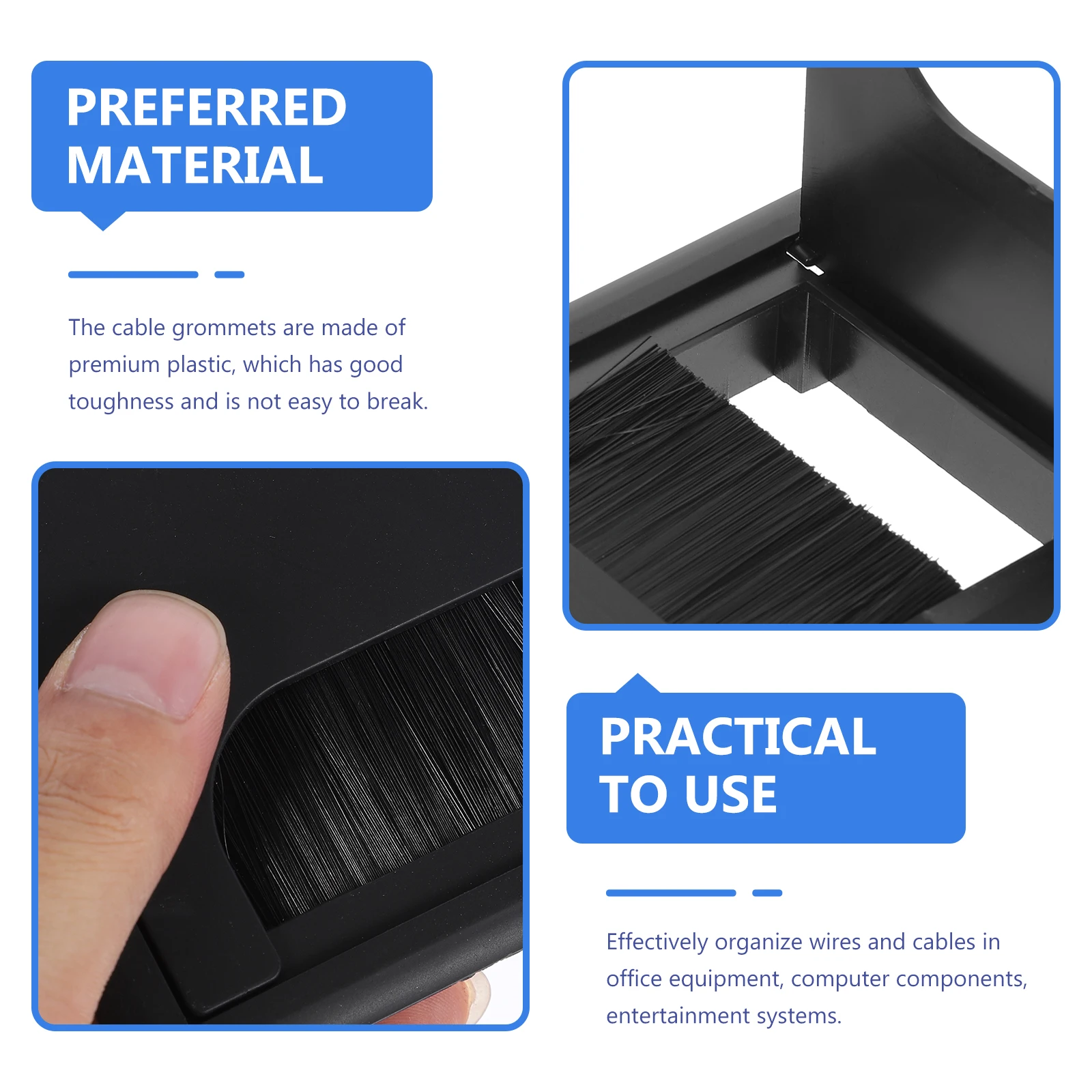 4 قطعة جروميت كابل قسط منظم الأسلاك البلاستيكية لطاولة مكتب المنزل مكتب إدارة الكبلات غطاء فتحة التخزين #5