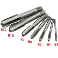 7Pcs-M12 HSS Metric Straight Fluted Screw Thread Tap Drill Bits Set Right Hand Metric Plug Tap /M5 /M6 /M8 /M10