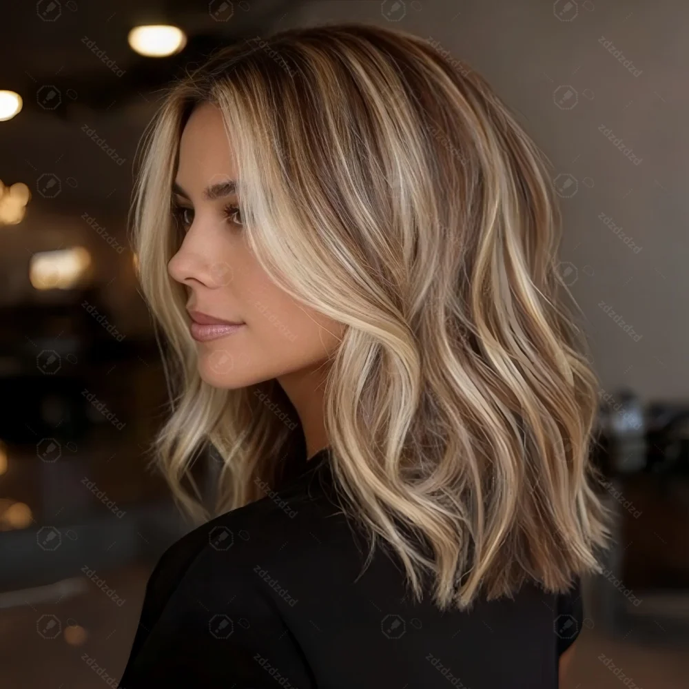 24Inch Glueless Natural Wave Soft HD Lace Highlight Blond Front Wig Hair Pre Plucked Transparent Lace Hair Wig