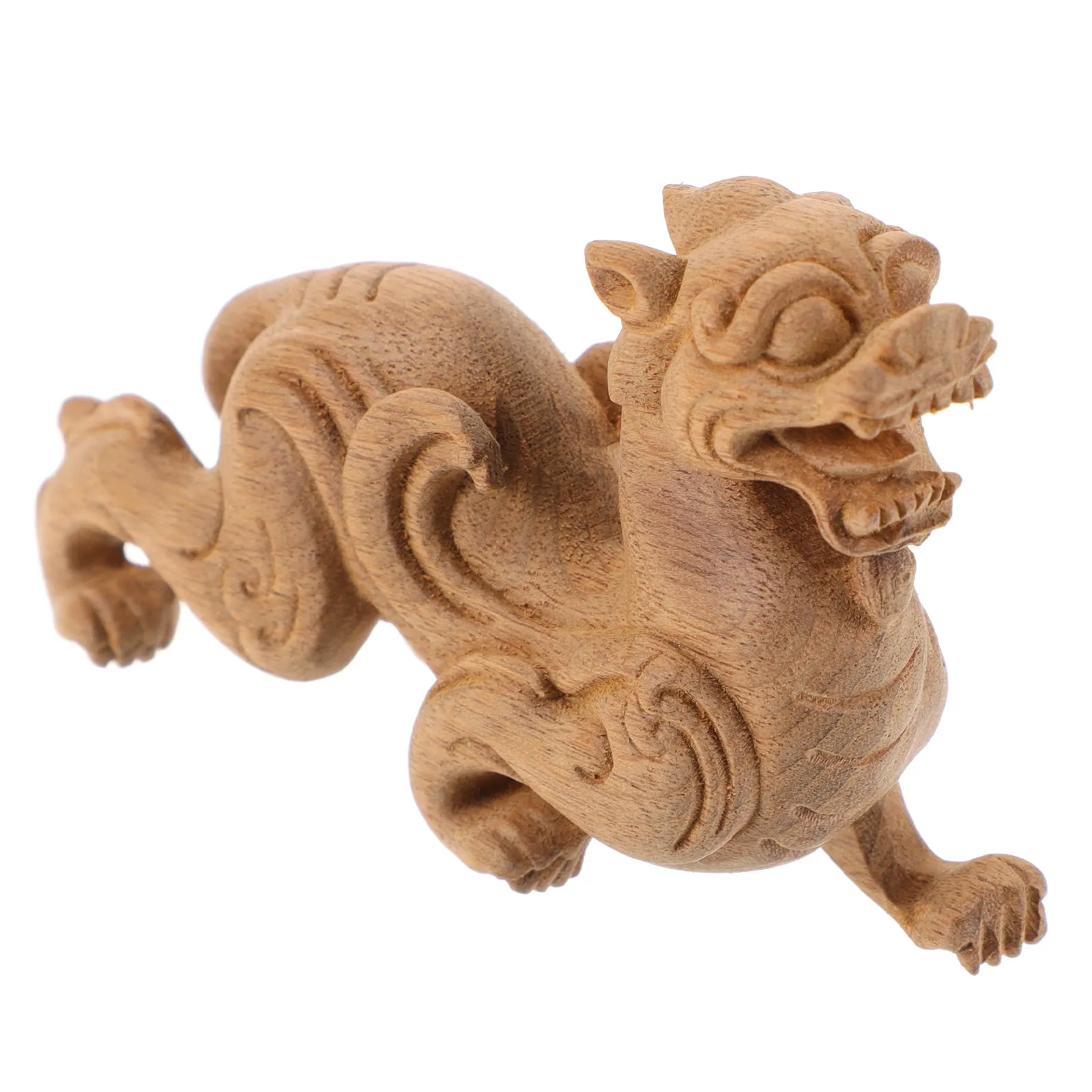 

Деревянная статуэтка Пи Сю с гладкой отделкой, маленькое настольное украшение для стола, книжной полки, гостиной, традиционное китайское ремесло