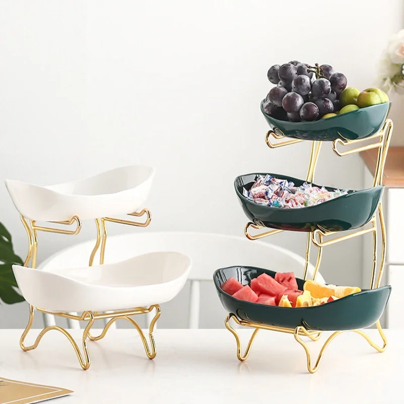 

Fruit tray Modern afternoon tea Household living room Tea table Multi layer dried fruit tray Snack dessert Dim sum tray