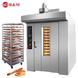 Gas diesel electric Industrial rotary oven for bakery sale bread baking,Italy commercial 8 16 32 64 trays rack rotary oven price