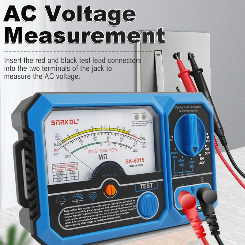 SNAKOL Analog Multimeter Universal Meter Pointer Display Electrical Tester AC DC Voltage Current Resistance With Test Pen Buzzer