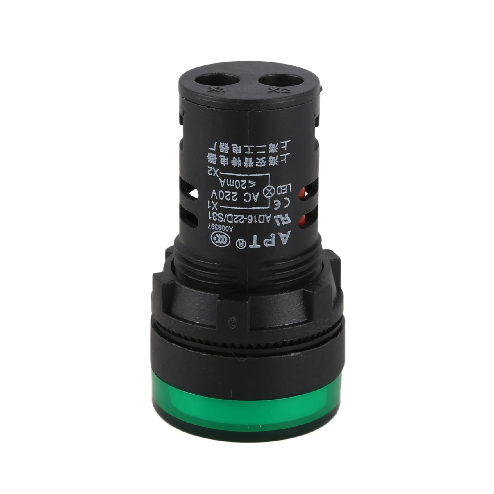 6 Pcs AC220V Green LED Power Indicator Pilot Signal Light Lamp 22Mm Dia-B51B