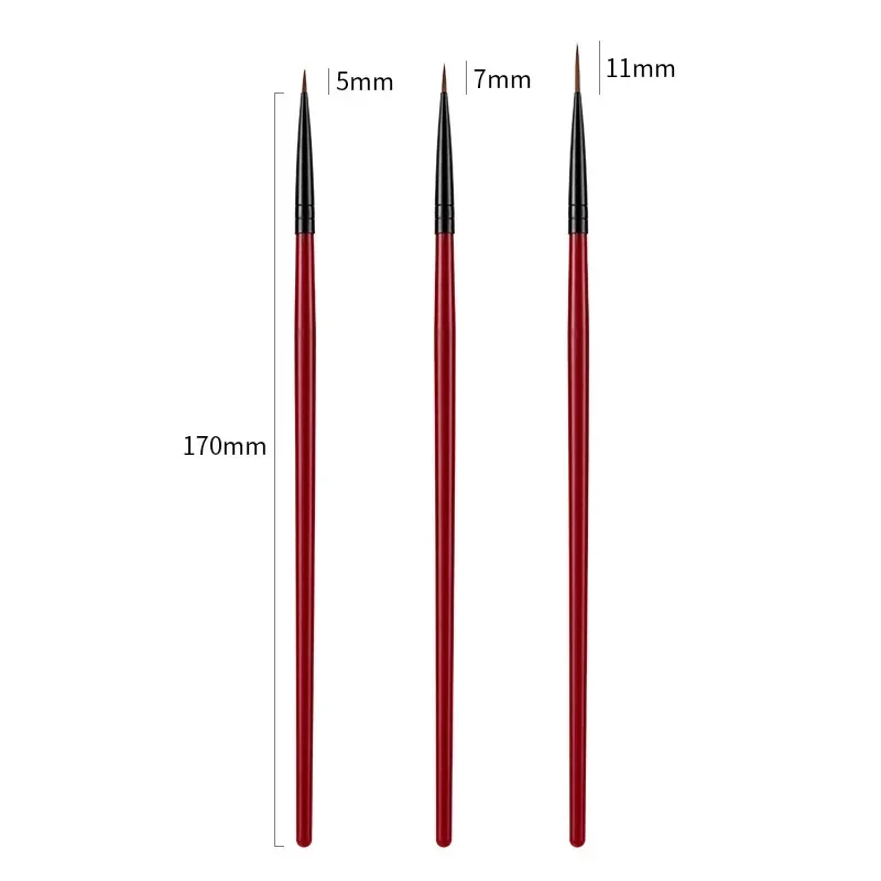 3Pcs Thin Stripe Line Nail Art Liner Painted Brush Drawing Pen DIY UV Gel Tips French Supplies Design Manicure Pinceau Nail Art