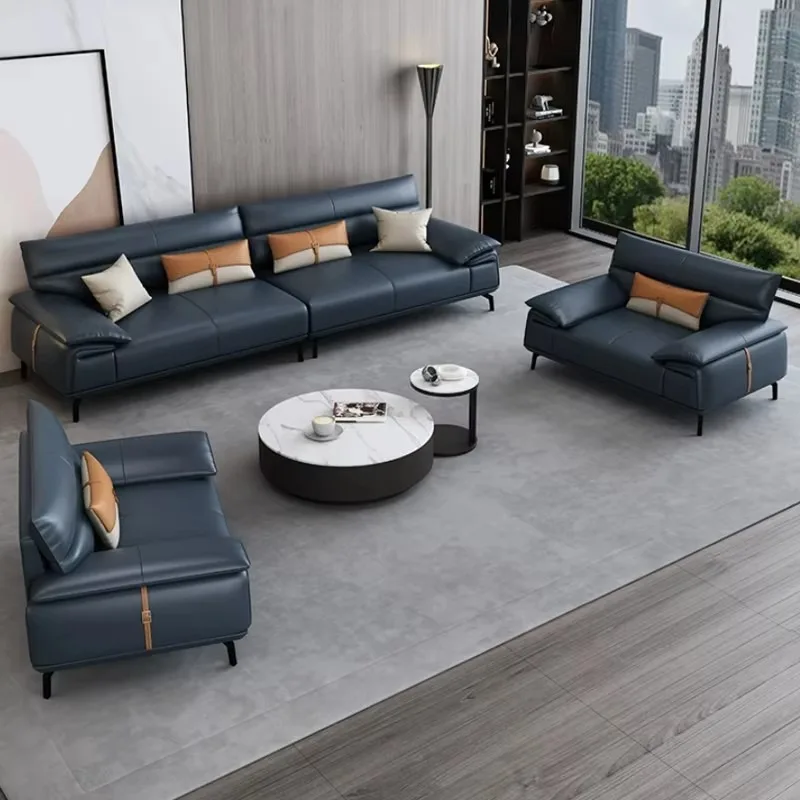 Modern Hotel Living Room Three Seat Sectional Sofa Set PU Leather Luxury Sofa for Home Office Hospital Bedroom Use