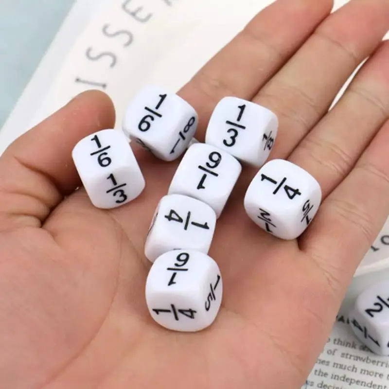 10 個の分数サイコロ 16 ミリメートル数学操作教室用品教育学習リソースおもちゃ子供男の子女の子のため