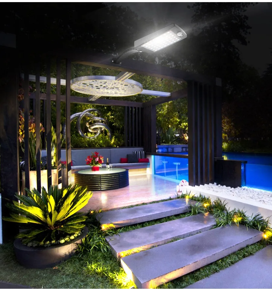 30 LED Solar Street Lights Outdoor Waterproof 4 Modes Solar Lamp With Motion Sensor Garden Garage Porch Security Wall Lights