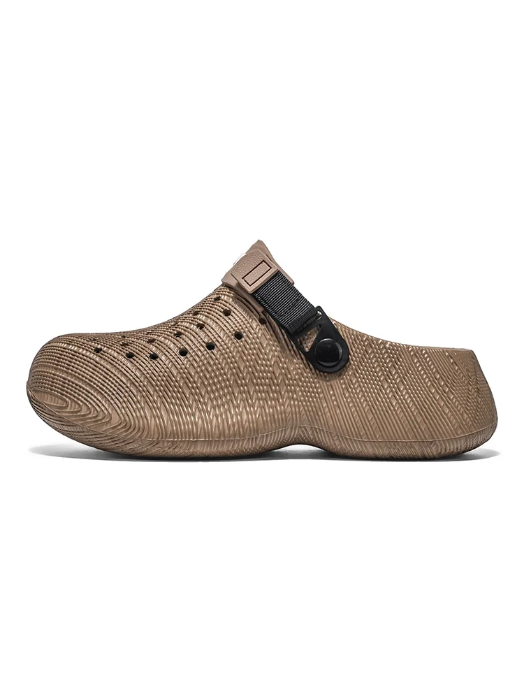 Quanqiang Brand Summer Outdoor 3D Pattern Height-Increasing Sandals, Non-Slip Outdoor Water Shoes, Dual-Use Men's Slippers