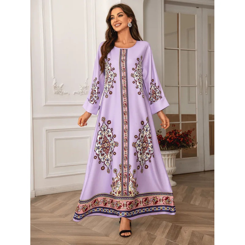 

Ближний Восток Crossbody Simp Skin Ladies Long Dr Printed Rhinestone Dr a ort Sve Спортивная одежда для взрослых