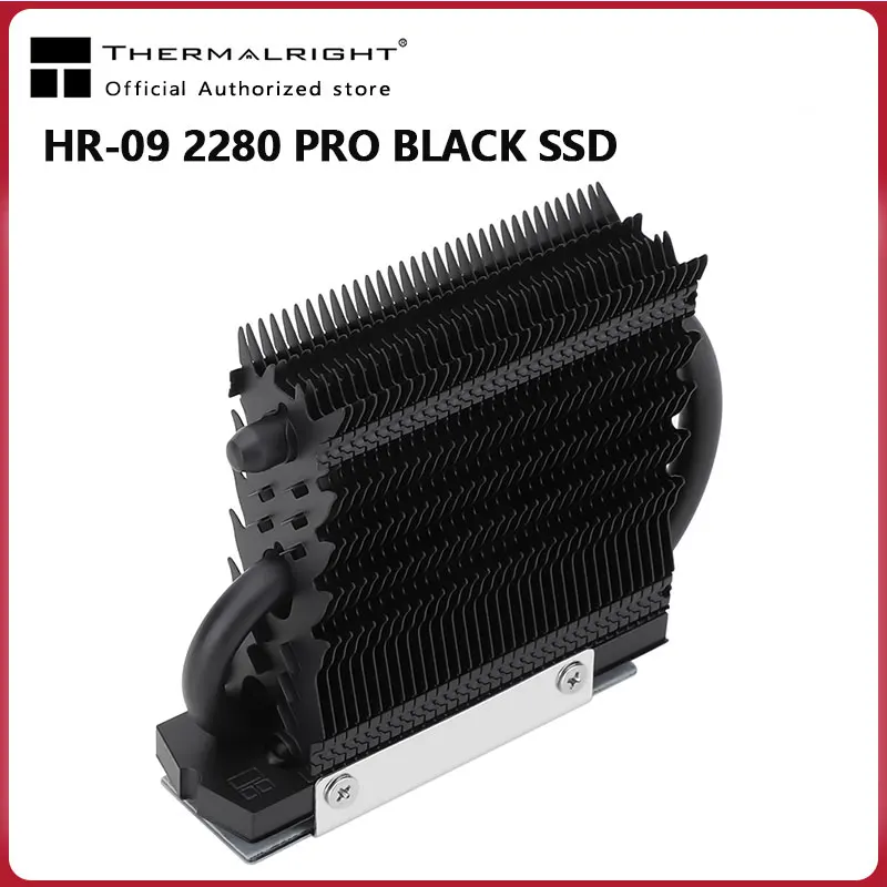 Thermal right HR-09 2280 pro schwarz m.2 Festkörper antrieb aghp Heatpipe Kühler ssd Kühler voll galvani siert