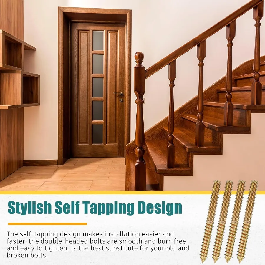 20 حزمة 5 1618x3 Ih شماعات البراغي مزدوجة ed البراغي مع سائق الذاتي التنصت المسمار الخيوط قضيب مسامير للأثاث مزدوج ed f #5