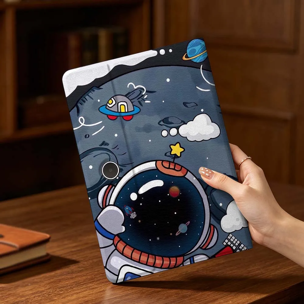 Cute Cartoon Astronaut Art Soft For OPPO VIVO IQOO OnePlus Realme Pad 3 Pro 13 12.1 11.4 11 inch Pen Tray Tablet Case