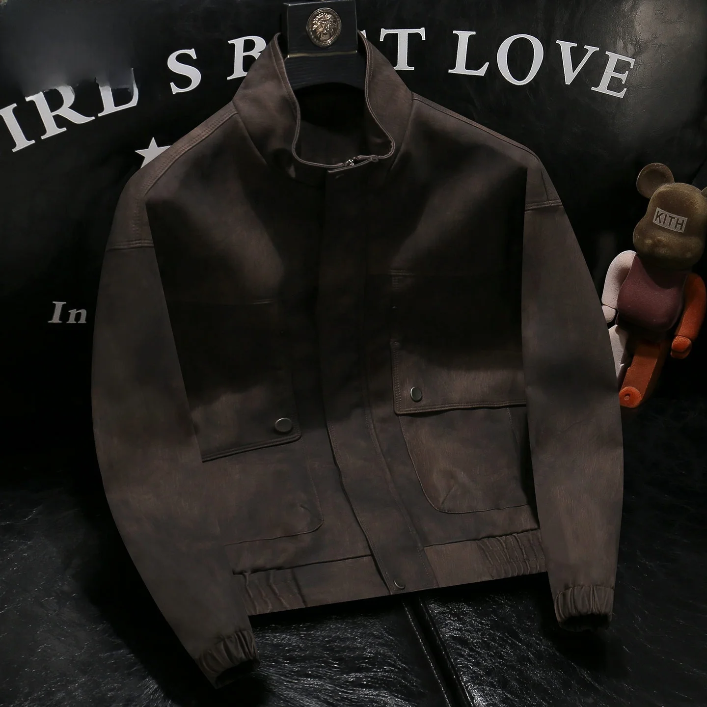 

Повседневное байкерское кожаное пальто Jaet, мужское модное осеннее сезонное пальто на молнии, длинное цветное пальто све