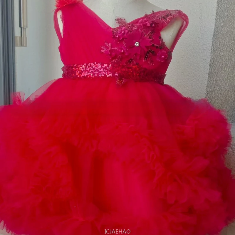 

Party Dress Vestido 2025 Kids Birthday Dresses Host Piano Performance Formal Outfit First Year Princess Gown Costume Children