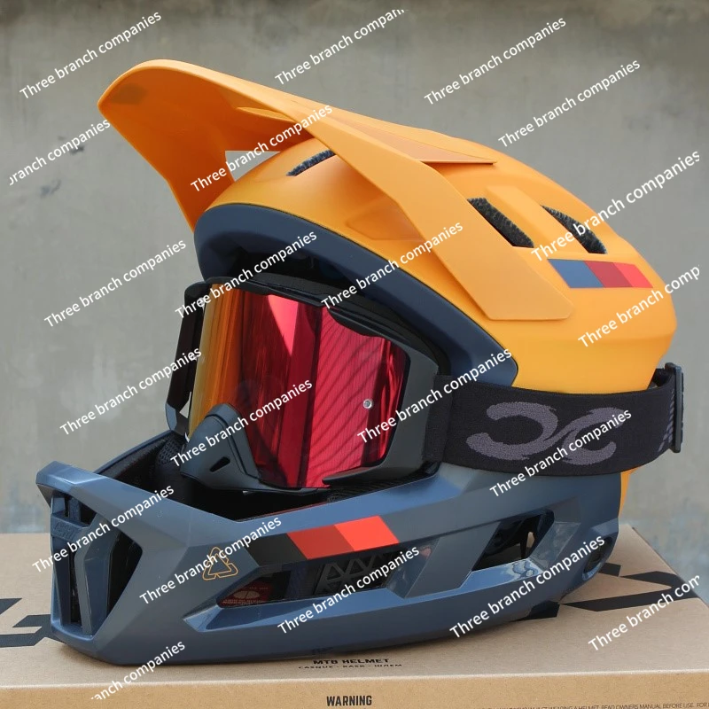 Mountain Bike Detachable Light Breathable Summer off-Road Full Face Helmet Riding Helmet