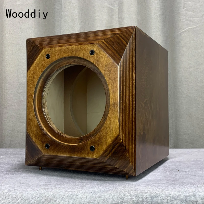 Wooddiy-altavoz de graves vacío personalizado, caja de madera contrachapada de abedul, gabinete de graves clásico, bisel de piso, 10 pulgadas