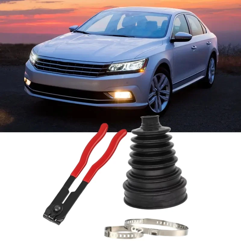 

Universal Split CV Boot Kit Driveshaft Stretchy Rubber Outer Gaiters Easy Fit With Clips Cv Boot Pliers Durable Car Accessories