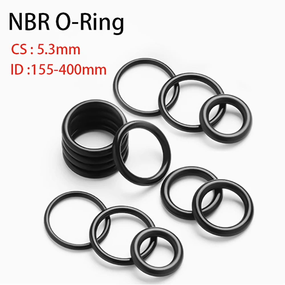 

CS 5.3mm Wire Diameter Black NBR O-Ring Gaskets ID 155/160/165/170-400mm O-Rings Oil Resistant Acid & Alkali Resistant
