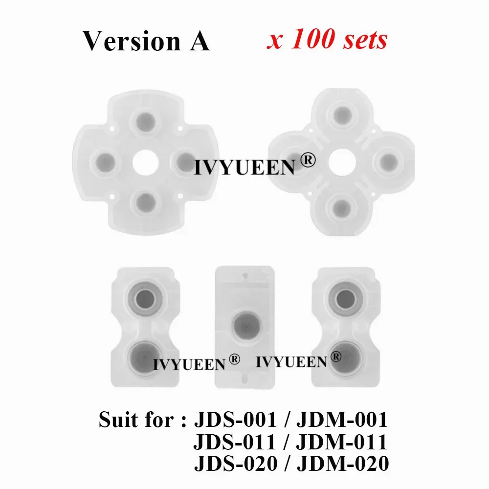 IVYUEEN 100 ชุดสำหรับ PlayStation 4 PS4 Pro Slim Controller ซิลิโคน Conductive ยางกาวปุ่ม Pad สำหรับ DualShock 4