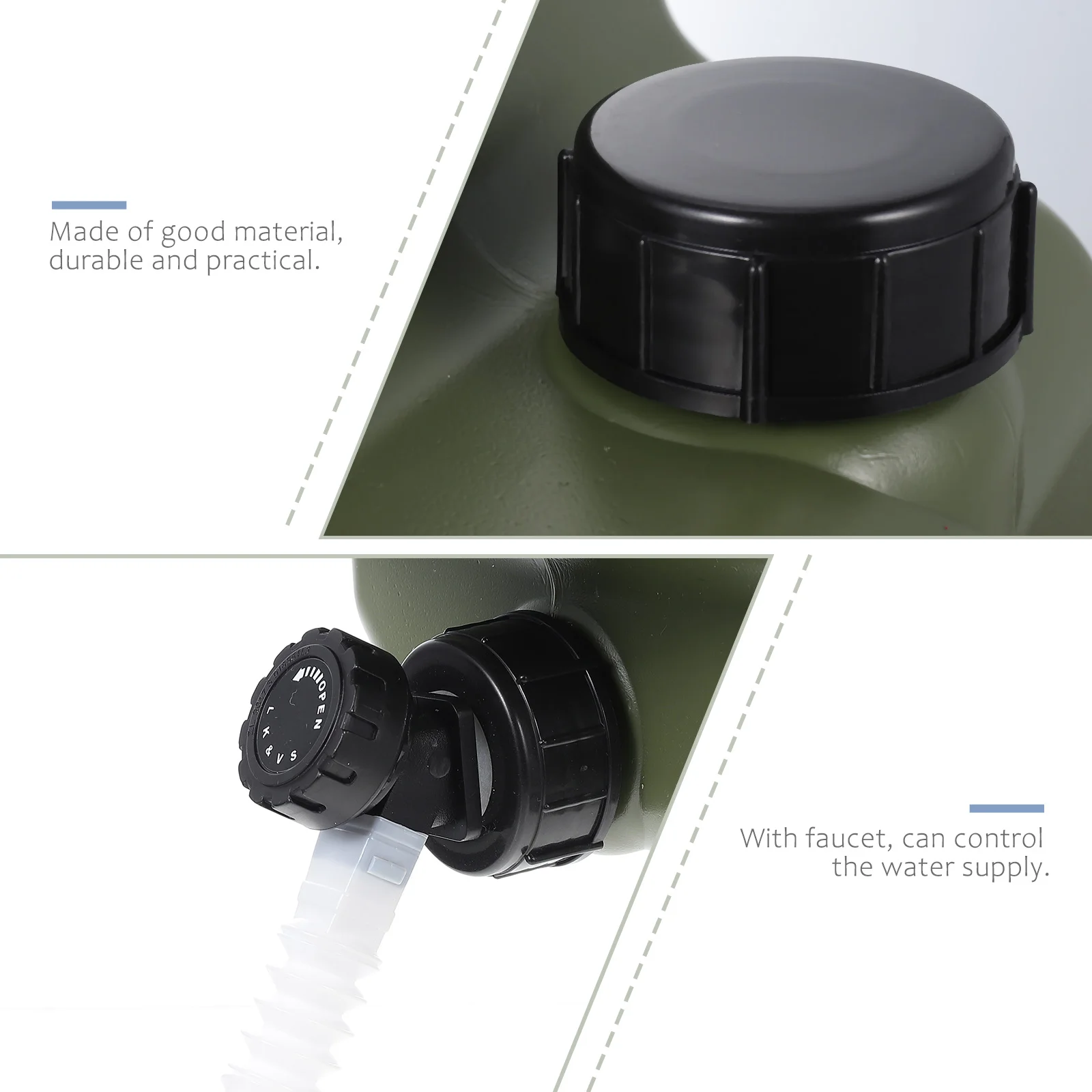

Portable Water Container Food Grade PE Material Bucket Camping Supplies Self driving Trip Outdoor Activity Lightweight Practical