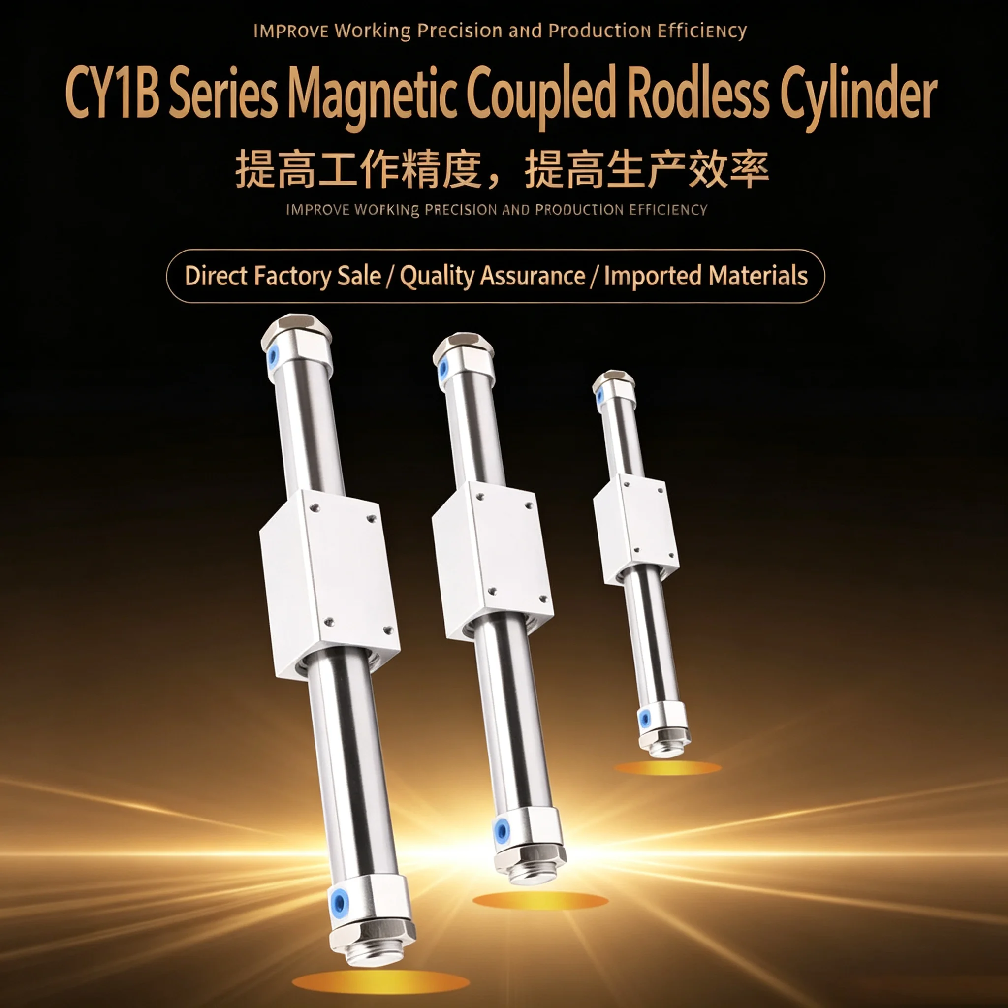 RMS Series Rodless Magnetic Cylinder Bore 10 16 20 25 32 40mm Stroke 50 100 150 200 250 300 400 500 600mm Air Pneumatic Cylinder