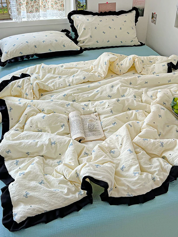 

Летний легкий поясной хлопковый комплект одеяла с кондиционером и узлом, тонкий холодильный летний комплект постельного белья