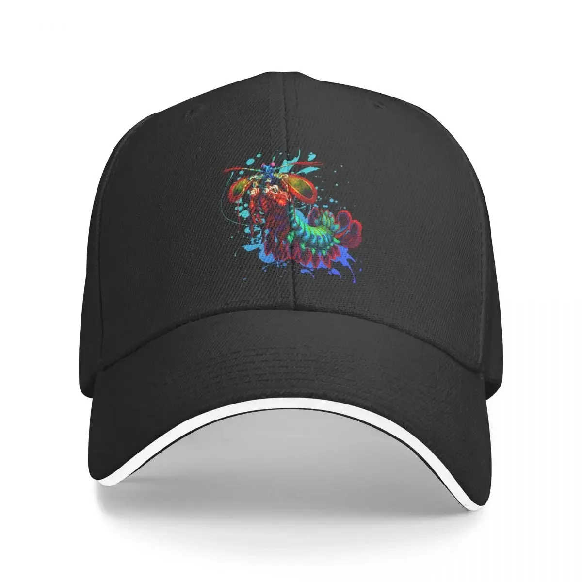 Rainbow Peacock Mantis Shrimp Blue Splash Baseball Cap Luxury Brand Sunscreen Men's Luxury Women's