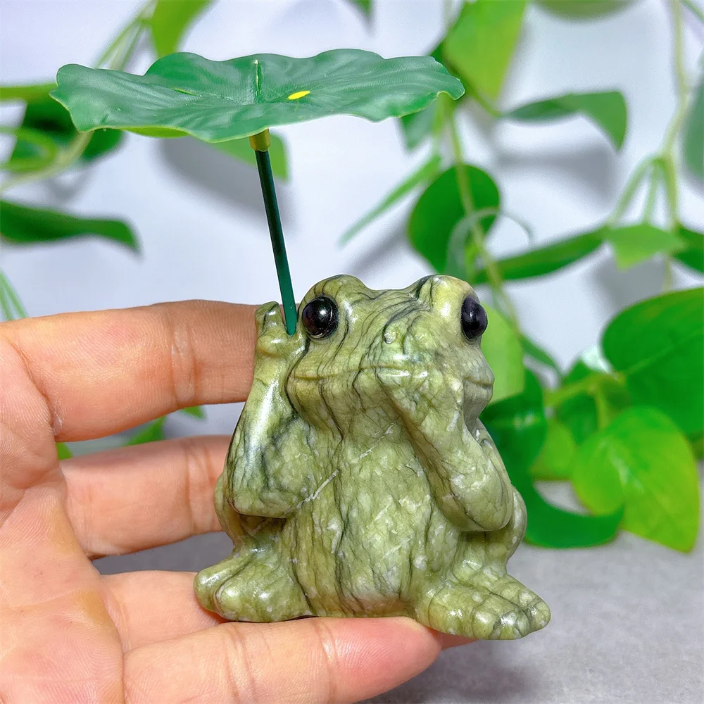 Jasper Frog Carving Natural Crystal Quartz Minerals Stone Home Decoritems Reiki Garden Love Gifts Energy Healing Lucky