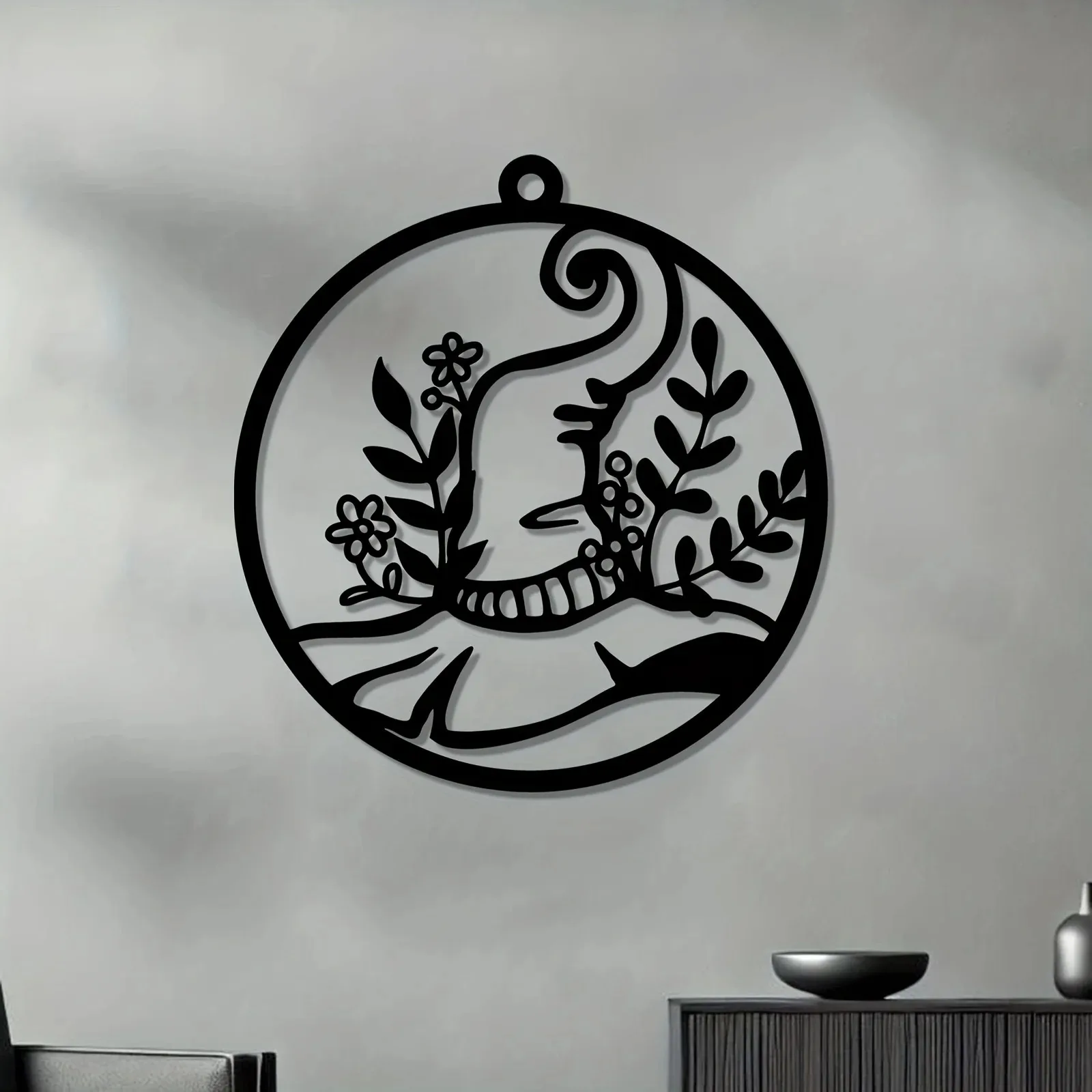 CIFBUY Iron Wall Art Floral Witch Hat Metal Sign Waterproof Home Patio Fence Decor Rustic Hanging Plaque view 5