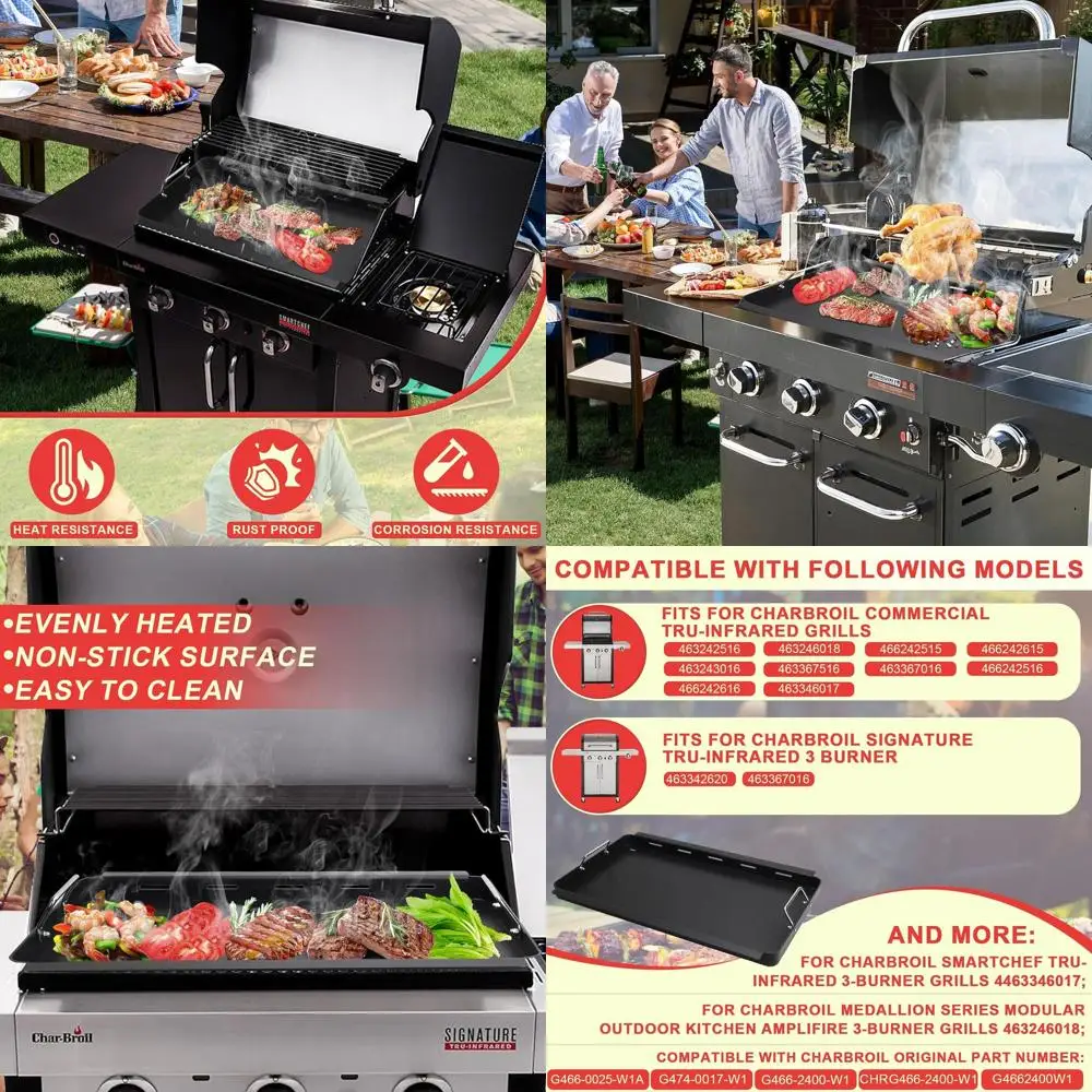 

Carbon Steel Full Size Griddle for Charbroil Commercial 3-Burner Infrared Gas Grills