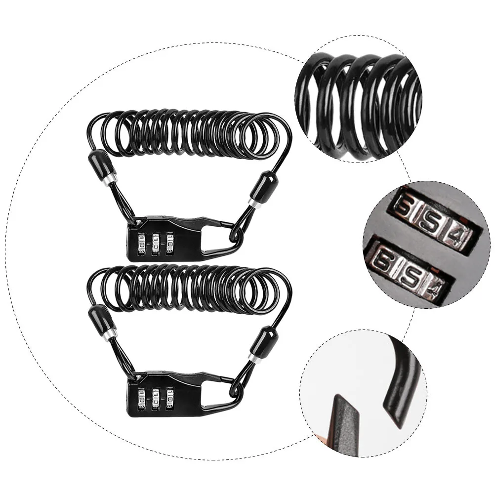 

2pcs 3-Digital Code Security For Bike Bike Zinc Alloy Anti-Theft Bicycles Security Cable Lock Bicycle Cable Lock